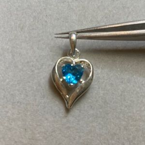 •Silver Birthstone Heart Pendant